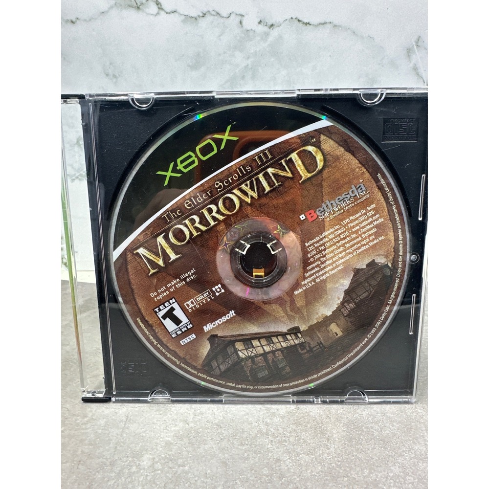 The Elder Scrolls III Morrowind Microsoft Xbox RPG Video Game Disc Original